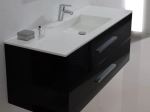 Plan vasque Design, fabrication sur mesure, Largeur 60 à 200 cm x Profondeur 40 à 60 cm, résine minérale ACRYSTONE® SOLID-SURFACE Finition lisse blanc mate, Livraison Offerte et Rapide.